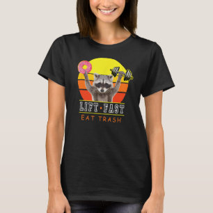 Funny Hiss Fast Eat Sopor Workout Raccoon Donut T Shirt