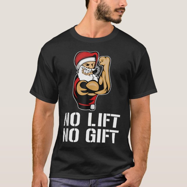 Funny Hiss No Gift Santa Gym Fitness jul T Shirt (Framsida)