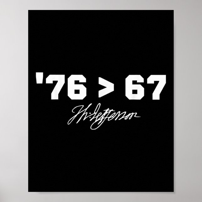 Funny History 76 67 Thomas Jefferson Six Seven Mem Poster (Framsidan)