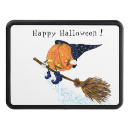 Funny Hitch Cover Halloween Witch Pumpkin Flies Dragkroksskydd