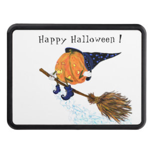 Funny Hitch Cover Halloween Witch Pumpkin Flies Dragkroksskydd