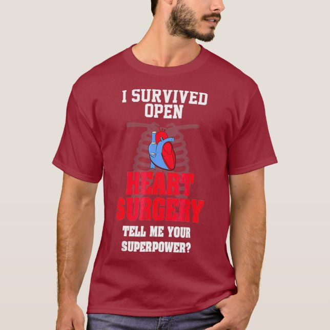 Funny hjärtkirurgi Bypass Survivor Recovery T T Shirt (Framsida)