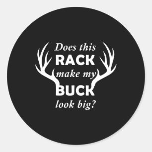 Funny Hjort Hunter Rack Big Buck Runt Klistermärke