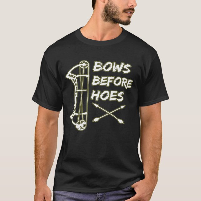 Funny Hjort Hunting Archery Compound Bows before H T Shirt (Framsida)