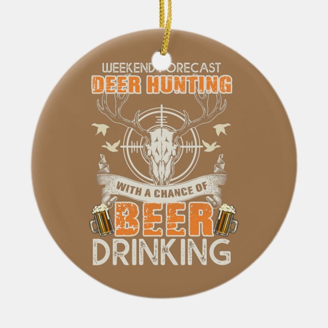 Funny Hjort Hunting Julgransprydnad Keramik (Framsidan)