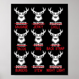 Funny Hjort Hunting Santa Tee Manar Women Hunter C Poster
