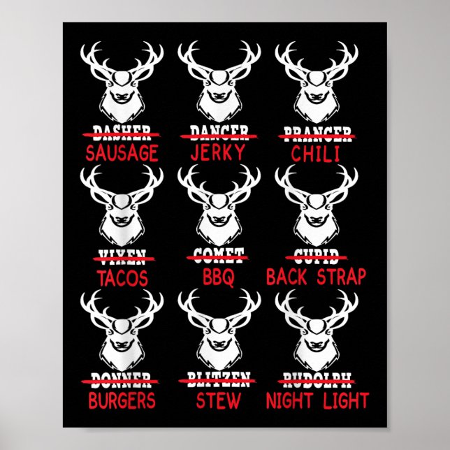 Funny Hjort Hunting Santa Tee Manar Women Hunter C Poster (Framsidan)