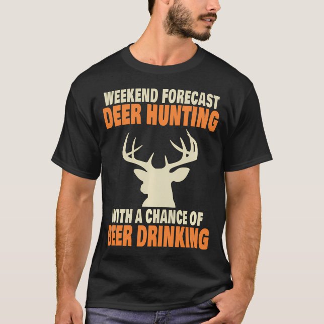 Funny Hjort Hunting T Shirt (Framsida)