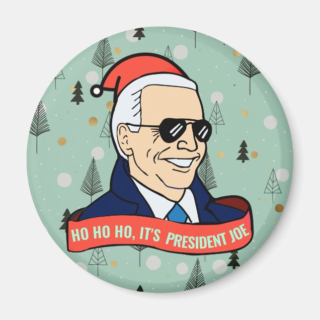 Funny Ho, dess president Joe Biden jul Kitchen Magnet (Framsidan)
