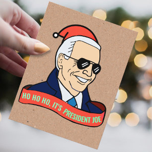 Funny Ho Det är president Joe Biden Santa Vykort