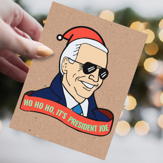 Funny Ho Det är president Joe Biden Santa Vykort
