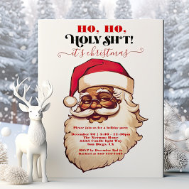 Funny Ho Ho Heliga African American Santa jul Inbjudningar