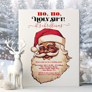 Funny Ho Ho Heliga African American Santa jul Inbjudningar