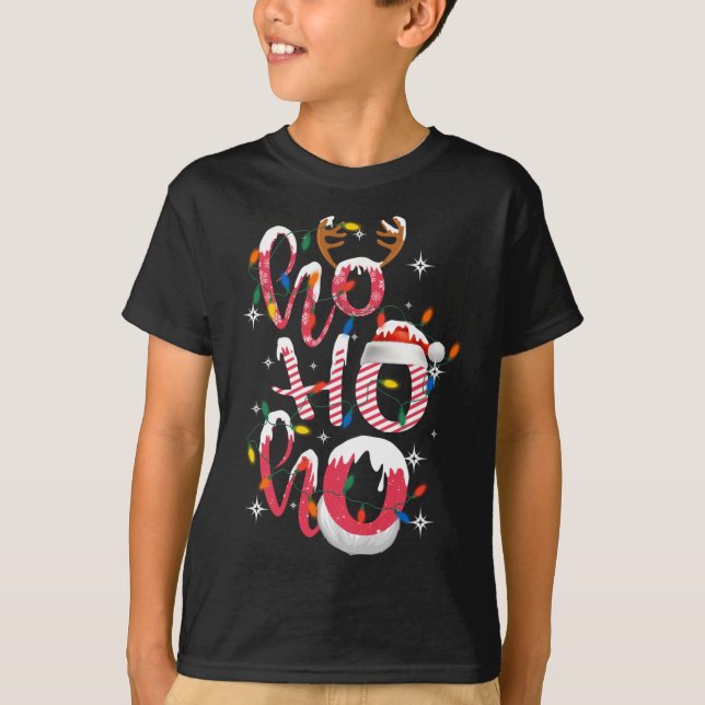 Funny Ho-Ho-Ho Candy Ljus Santa Hat Gi T Shirt (Framsida)