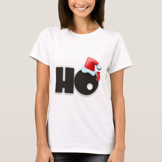 Funny Ho Ho Ho Cubed Santa Hat T-shirt (Framsida)