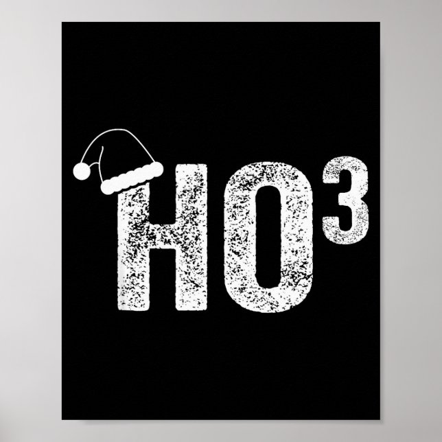 Funny Ho Ho Ho Ho3 Math Teacher Santa Hat Christma Poster (Framsidan)