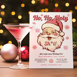 Funny Ho Ho Retro Santa Party Inbjudningar
