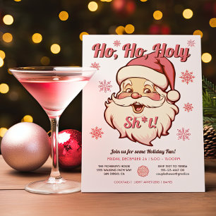 Funny Ho Ho Retro Santa Party Julkort