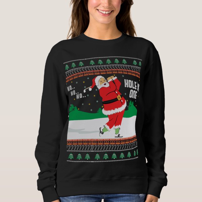 Funny Ho Ho Ugly Santa Golf Julsötare J T Shirt (Framsida)