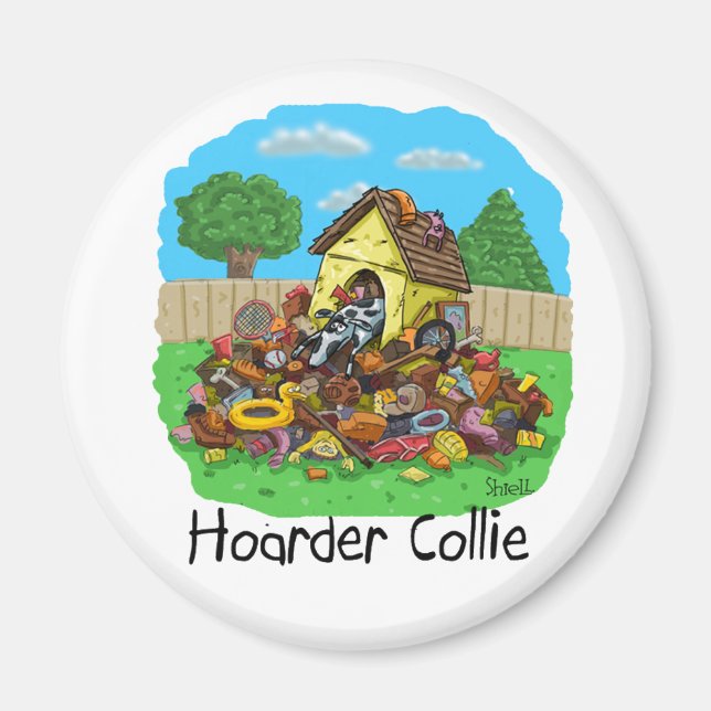 Funny Hoarder Collie Hund älskare-gåva Magnet (Framsidan)