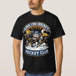 Funny Hockey Animals Club - Classic Hockey Love -  T Shirt