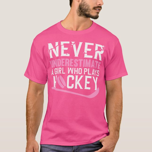 Funny Hockey Art for Girls Women Fält Hockey Play T Shirt (Framsida)