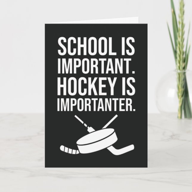 Funny Hockey Cards Sports Humor School Player Kort (Framsida)