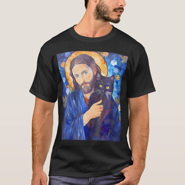 Funny Hockey Jesus Saves Goalie T Shirt (Framsida)
