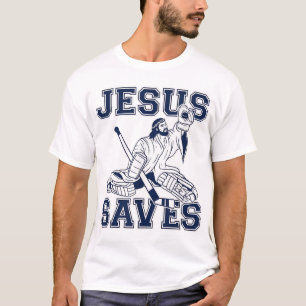 Funny Hockey - Jesus Saves - Goalie T Shirt