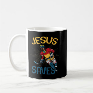 Funny Hockey Jesus Spara Hockey Goalie Christian C Kaffemugg