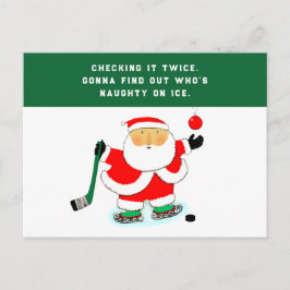 Funny Hockey-jul Helg Vykort