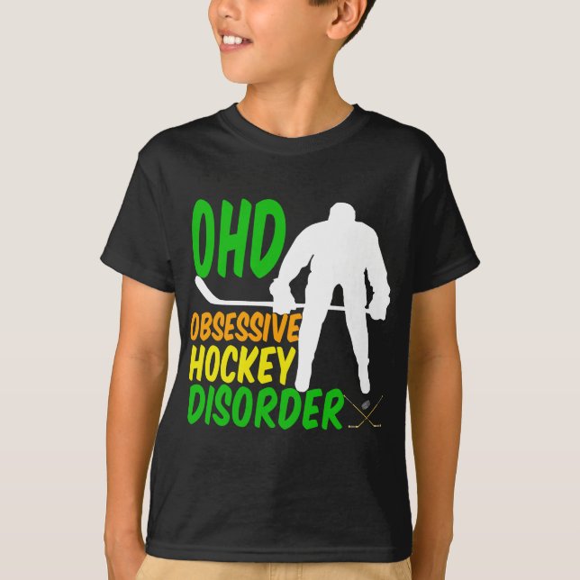 Funny Hockey Kids T Shirt (Framsida)