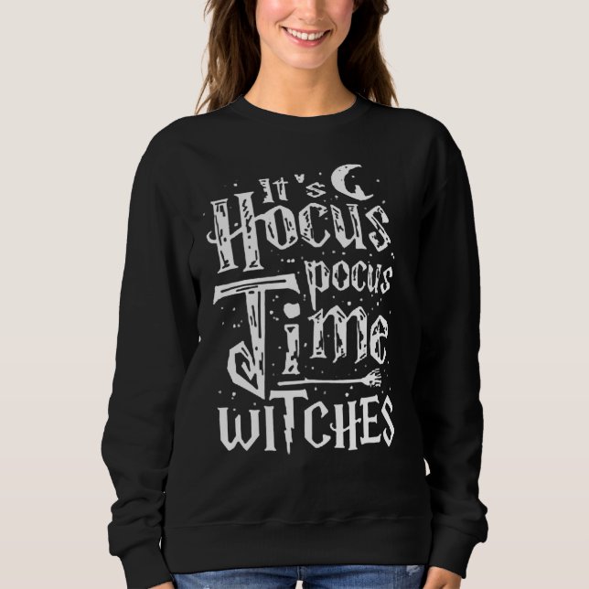 Funny Hocus Pocus Halloween Witches Roligt Graphic T Shirt (Framsida)