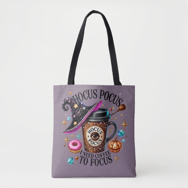 Funny Hocus Pocus I Need Coffee Witch Tygkasse (Framsida)