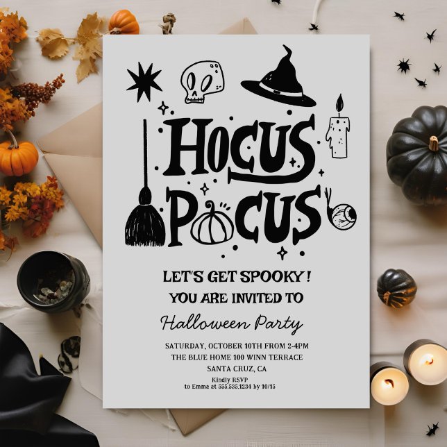 Funny Hocus Pocus Witch Halloween Costume Party Inbjudningar (Skapare uppladdad)