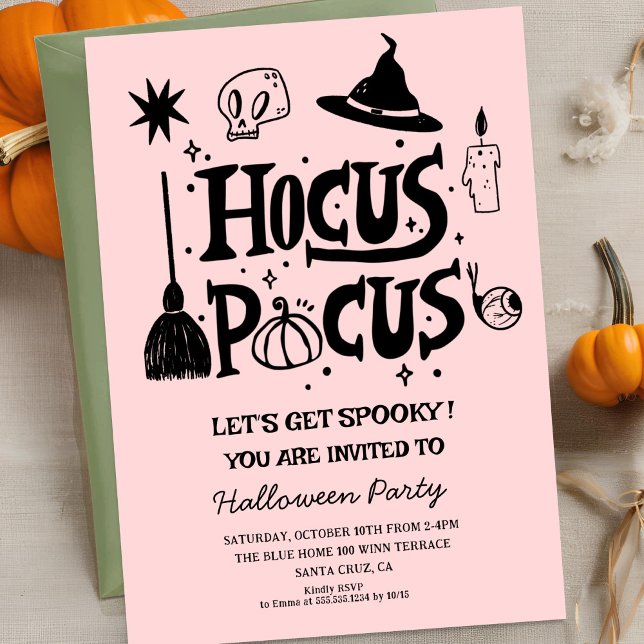 Funny Hocus Pocus Witch Halloween Costume Party Inbjudningar (Skapare uppladdad)