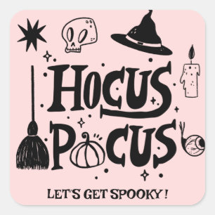 Funny Hocus Pocus Witch Halloween Fyrkantigt Klistermärke