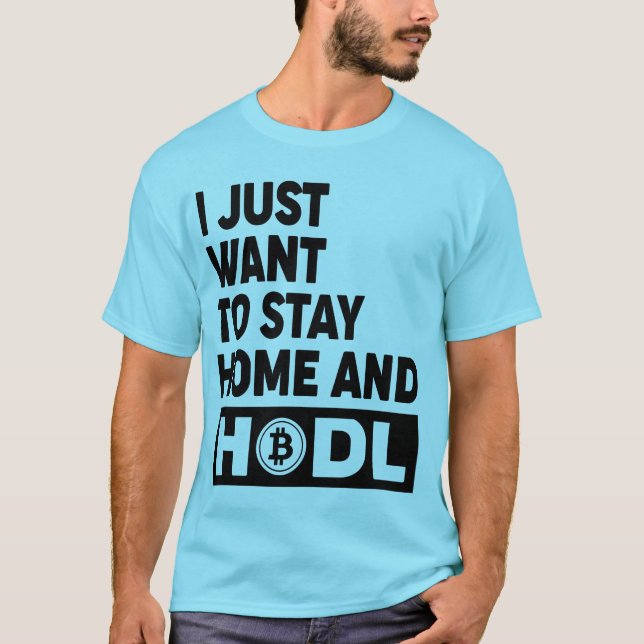 Funny Hodl Bitcoin Gift Front/Back Logotyp T-Shirt (Framsida)
