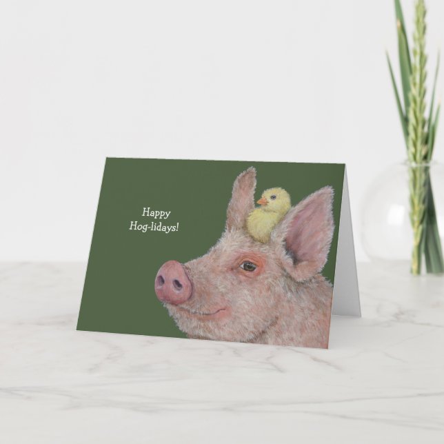 Funny Hog helgdag-kort Helgkort (Framsida)