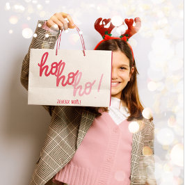 Funny Hohoho Joyeux Noel Red Pink Typography