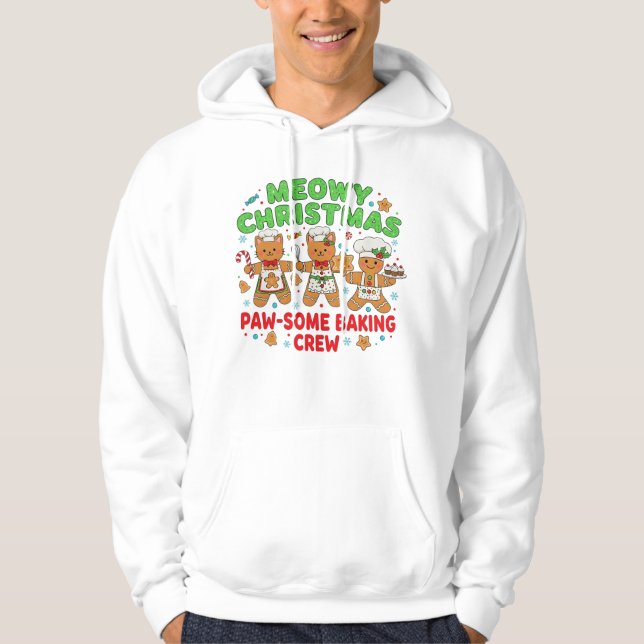 Funny Holiday Cat Cookie Sweatshirt" Hoodie (Framsida)