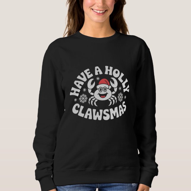 Funny Holiday Crab Illustration for Christmas Gift T Shirt (Framsida)