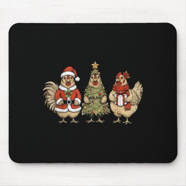 Funny Holiday Hen Christmas Chicken  Musmatta (Framsidan)