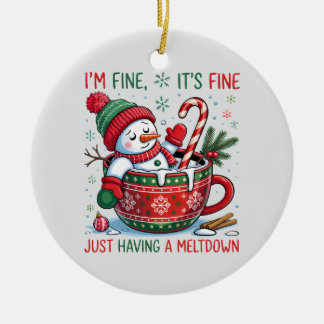 “Funny Holiday – Snowman Meltdown Julgransprydnad Keramik