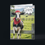 Funny Holstein Cow för 75:e Birthday Kort<br><div class="desc">En Holsteinko som bär en röd bandana genomborras på ett trästaket i en lush grönt-bete under en 75:e-födelsedag.</div>