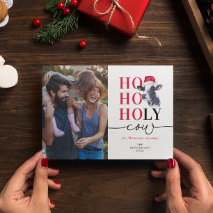 Funny Holy Cow Christmas Photo Holiday Card Julkort