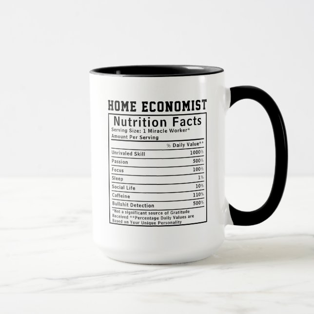 Funny Home Economist Nutrition Facts Household  Mugg (Höger)