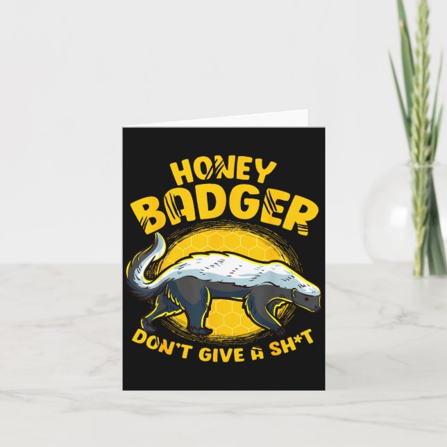 Funny Honey Badger Don't Give A Sh-t Novelty Honey Kort (Framsida)