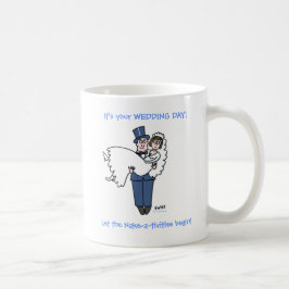 Funny Honeymoon Tecknad Newlyweds Första året Kaffemugg