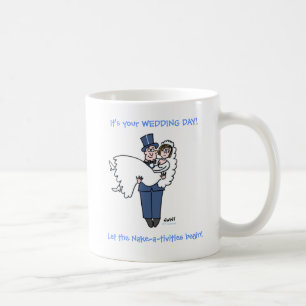 Funny Honeymoon Tecknad Newlyweds Första året Kaffemugg